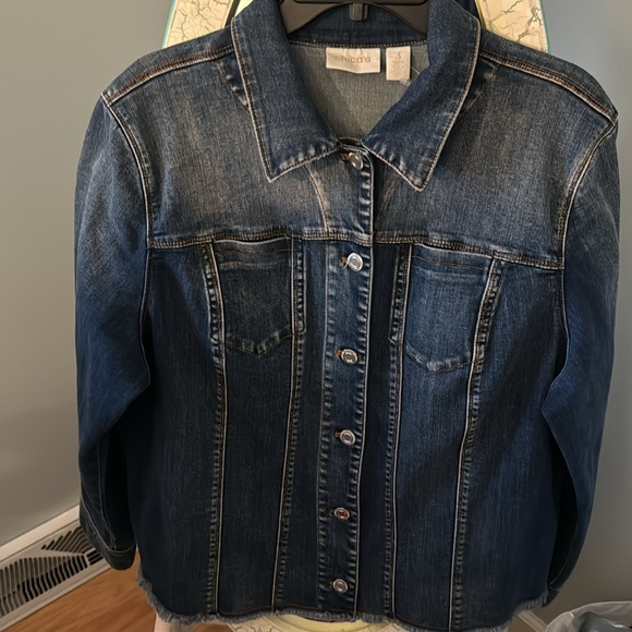 Chico’s Sz 3 denim jacket - Picture 2 of 6